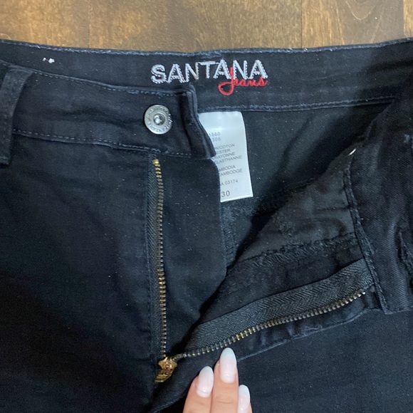 Santana Black Classic Straight Leg Jeans - Picture 2 of 6